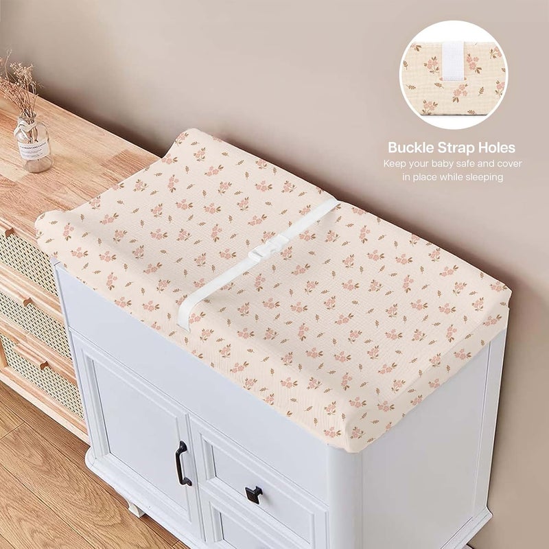 MiFlor Mi Flor 2 Pack Muslin Changing Pad Cover 16x32x5 inches – Ultra Soft CPC Certified Baby Changing Table Cover with Elastic Corners, 360° Fit, Lightweight, Breathable, Fits Most Changing Pads - Image 5